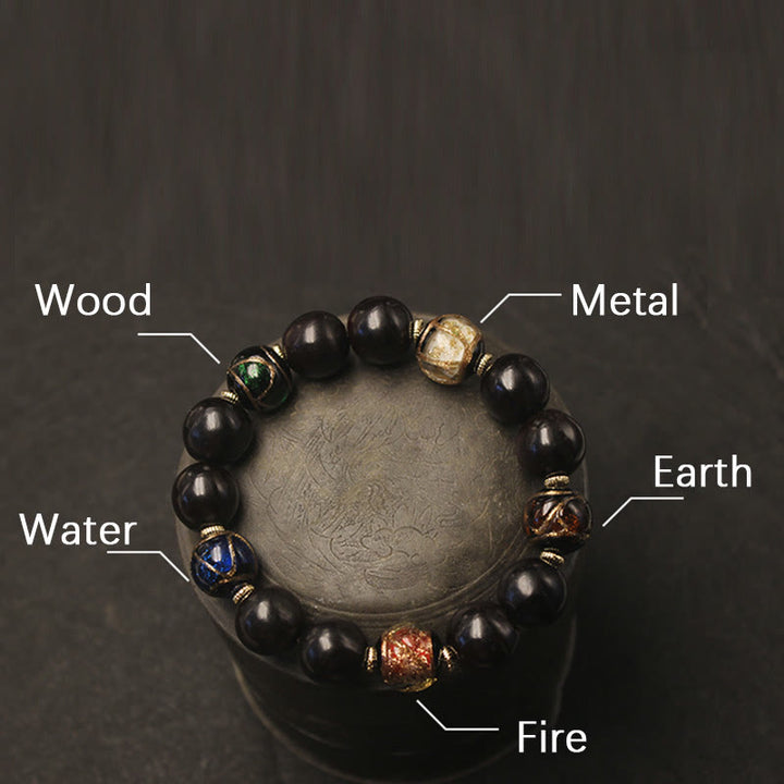 Pulsera de riqueza con cuentas de cristal de Liuli, ceniza de incienso occidental, Buddha Stones