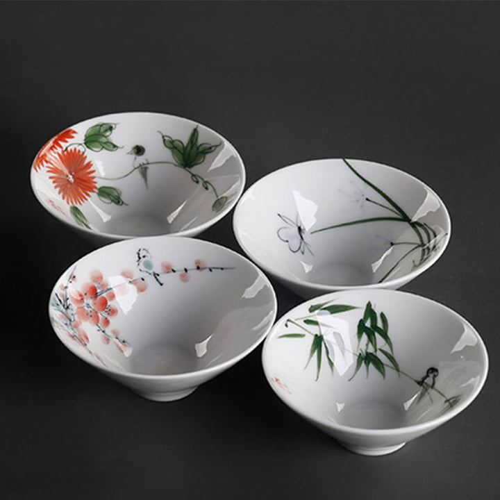 Buddha Stones Vintage ciruela orquídea bambú crisantemo loto pez Koi taza de té de cerámica tazas de té Kung Fu