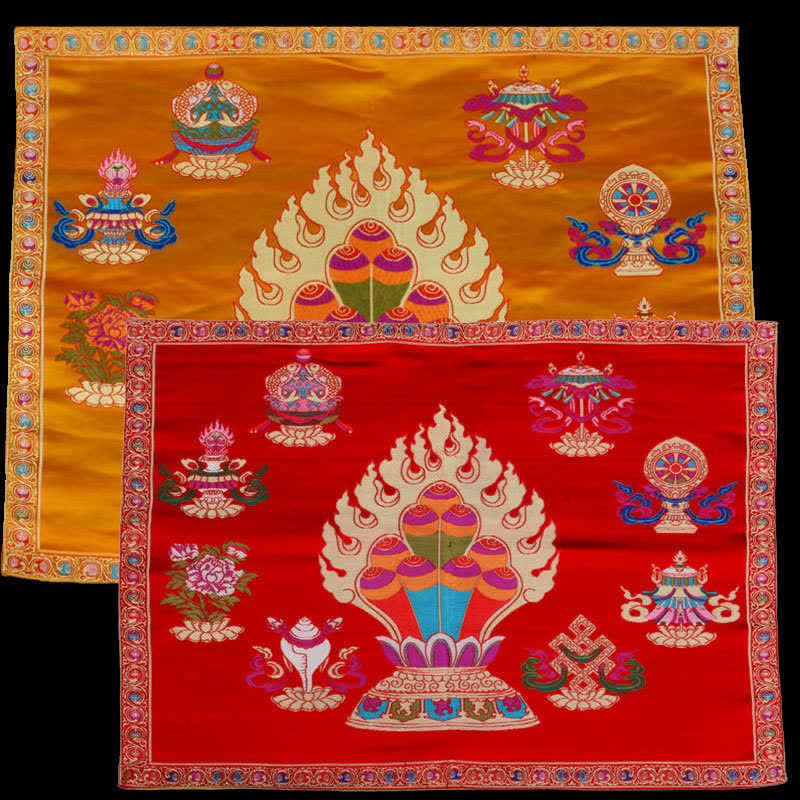 Tapete para altar de oración, meditación curativa, tapete con 8 símbolos auspiciosos