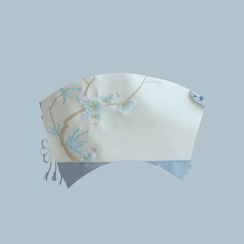 Bolso de hombro de gran capacidad con bordado de bambú, flor de pera, ciruelo, flor de melocotón, bolso de mano