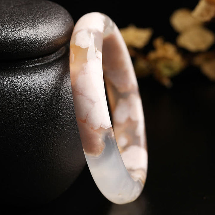 Brazalete de pulsera de paz de ágata natural Sakura