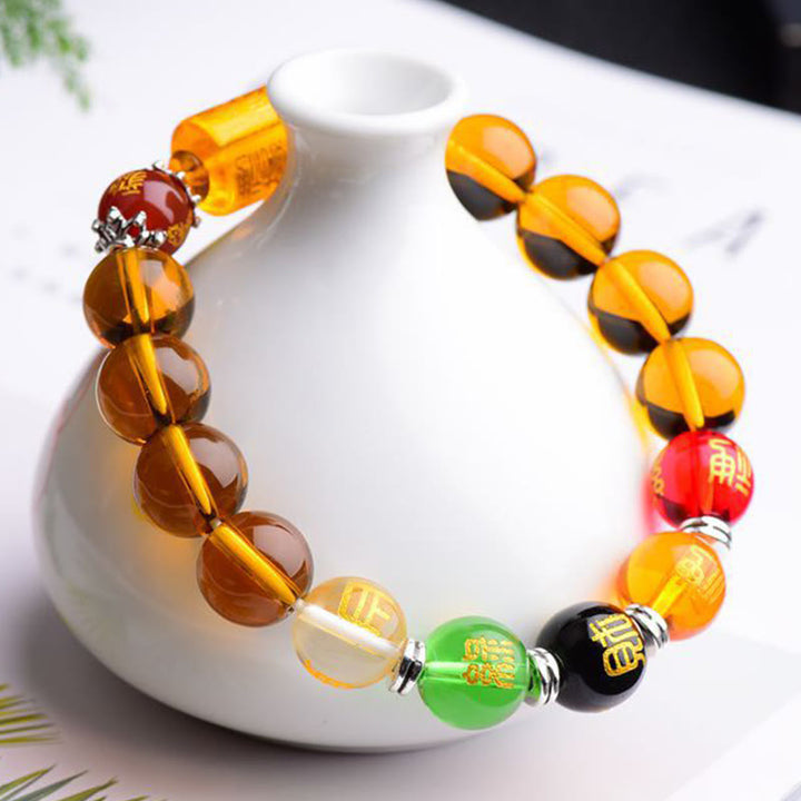 Pulsera de la felicidad de la fortuna con citrino natural de Buddha Stones
