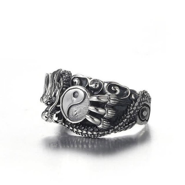 Anillo de éxito de protección Dragon Paw Yin Yang