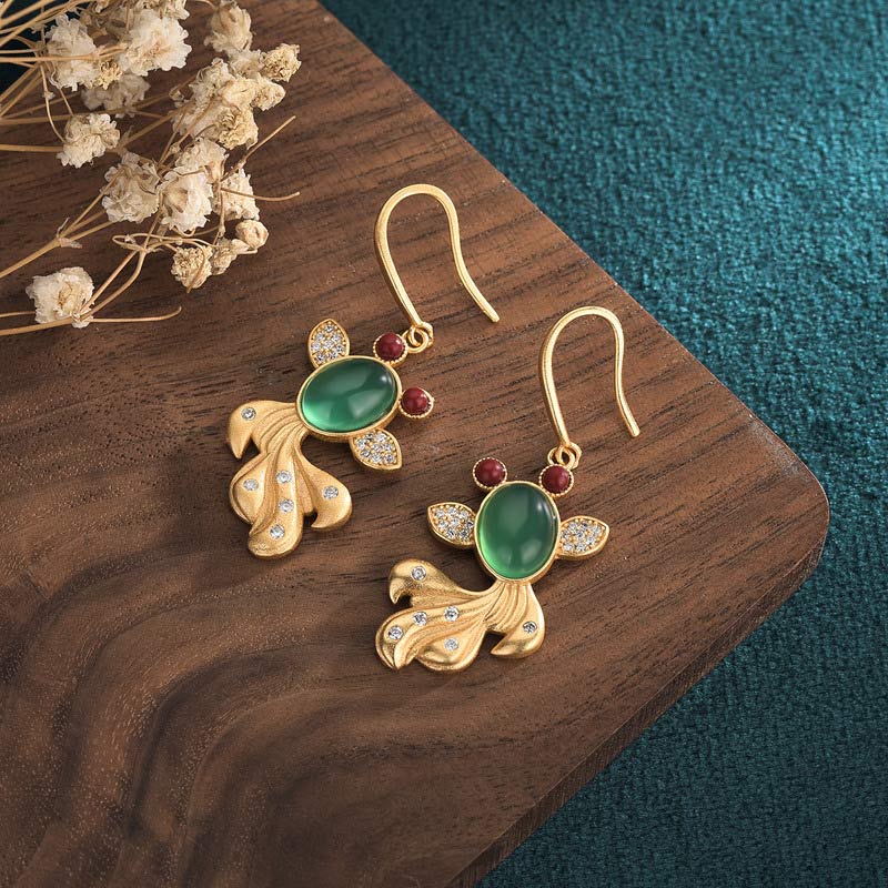 Pendientes FengShui Jade Koi Fortune