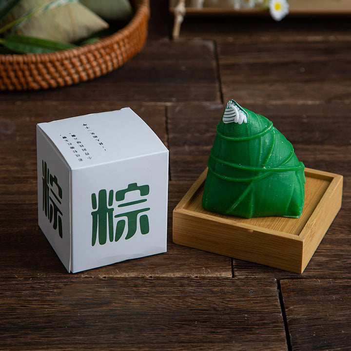 Vela perfumada con patrón Zongzi del Festival del Barco del Dragón de Buddha Stones , regalo para familiares y amigos