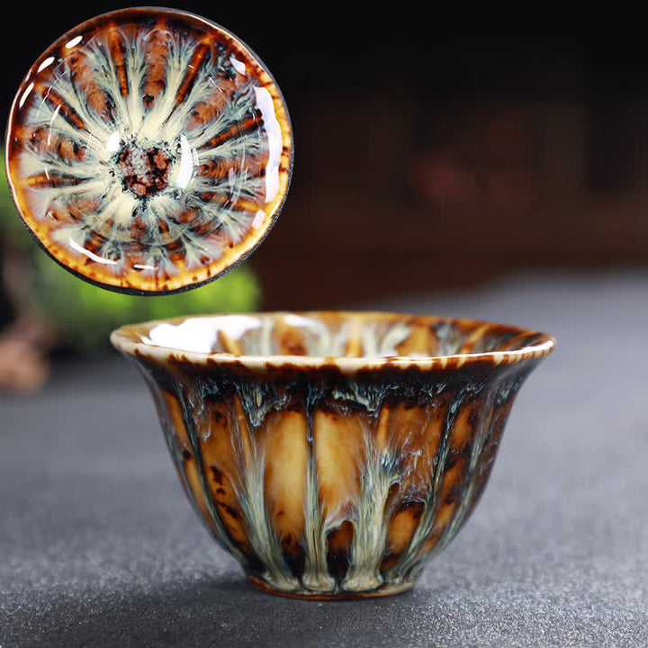 Tazas de té de cerámica coloridas con Buddha Stones para el hogar y la oficina