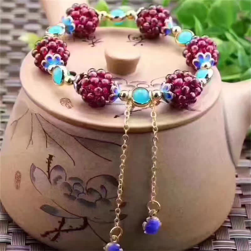 Pulsera Calm Granate Tibetano Buddha Stones