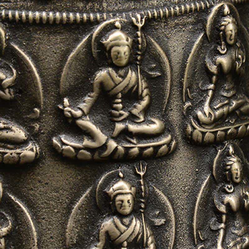 Campana de viento tibetana con grabado de Buda, dragón, campana de cobre, decoración colgante de pared de la suerte