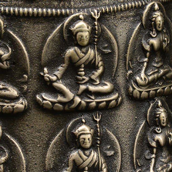 Campana de viento tibetana con grabado de Buda, dragón, campana de cobre, decoración colgante de pared de la suerte