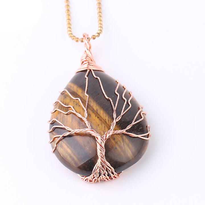 Collar con colgante de energía curativa, árbol de la vida, cristal de cuarzo Natural, Buddha Stones - image 11