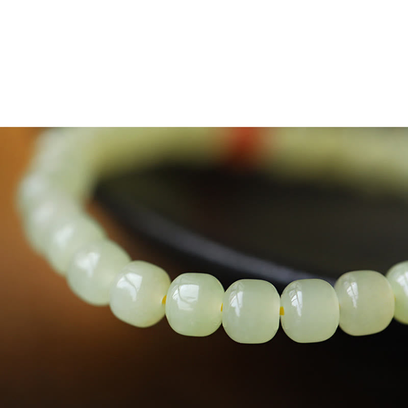 Pulsera de prosperidad de cristal de ágata roja ámbar calabaza de jade hetiano natural
