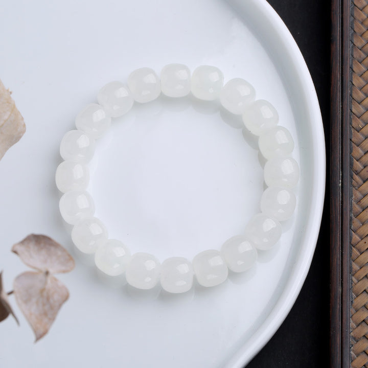 Pulsera de bendición de la suerte de jade degradado con Buddha Stones