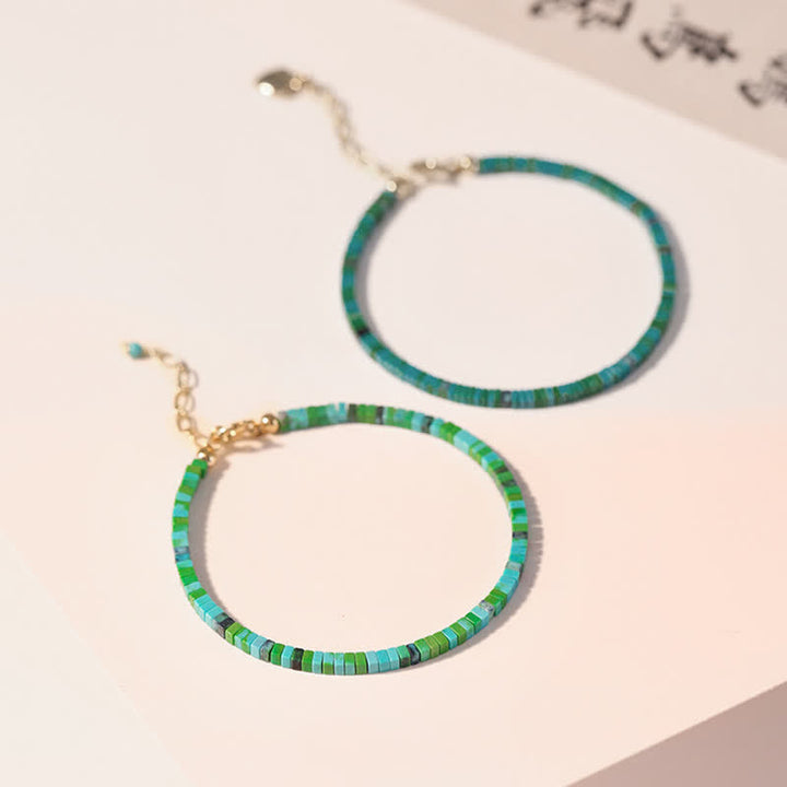 Pulsera de cadena de fuerza de amistad con cuentas turquesas