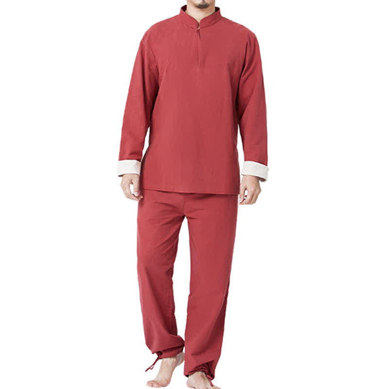 Conjunto de ropa de lino y algodón para hombre, meditación Zen espiritual, Buddha Stones, Yoga, práctica de oración