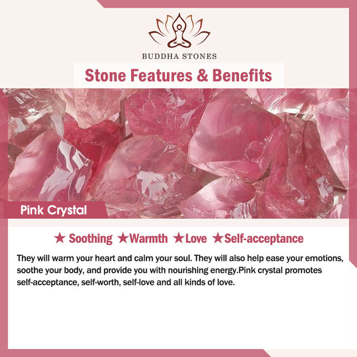 Piedras de Buda Pulsera de Amatista Natural Cristal Rosa Paz Interior y Sanación