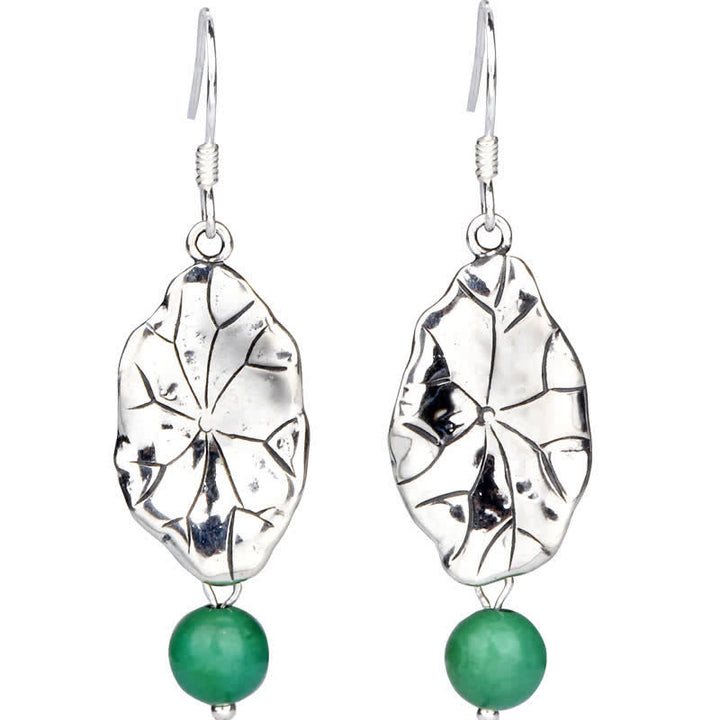 Pendientes colgantes de plata de ley 925 con protección de hoja de loto turquesa - image 10