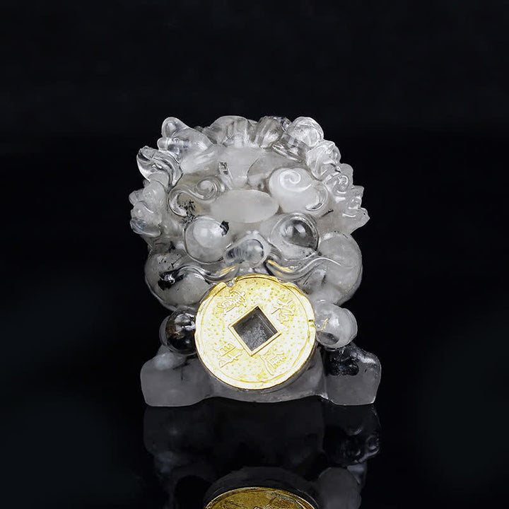 Buddha Stones hechas a mano, moneda de oro PiXiu, cristal Fengshui, energía, fortuna, decoración del hogar