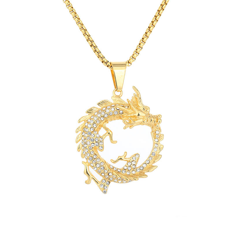 Colgante de collar con diseño de dragón del zodiaco chino con Buddha Stones - image 6
