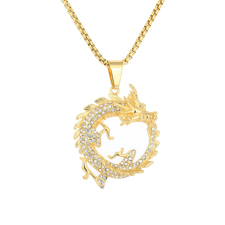 Colgante de collar con diseño de dragón del zodiaco chino con Buddha Stones - image 6