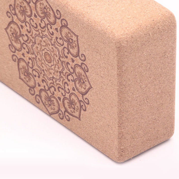 Bloque de corcho de yoga consciente con mandala tibetana de Buddha Stones