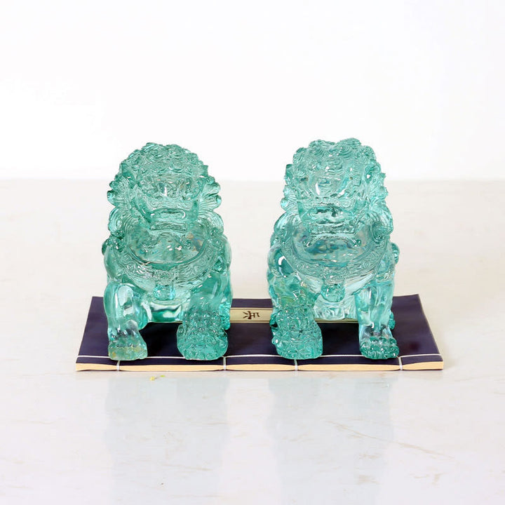 Estatua de León, decoración de resina para el hogar y la Oficina, 2 uds. - Un par de leones-cian - image 0