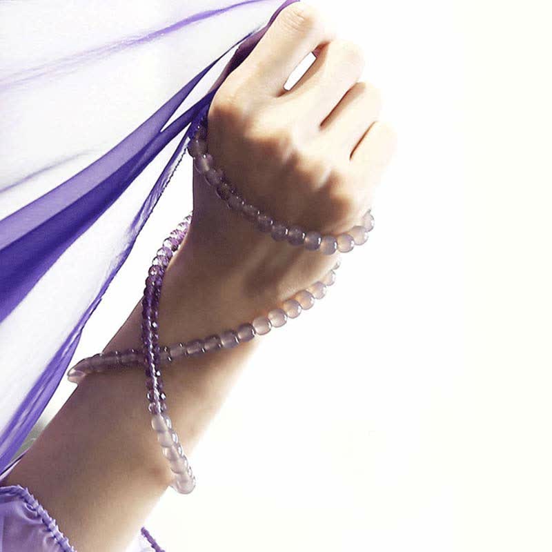 Pulsera curativa de meditación de cristal de amatista natural - image 11