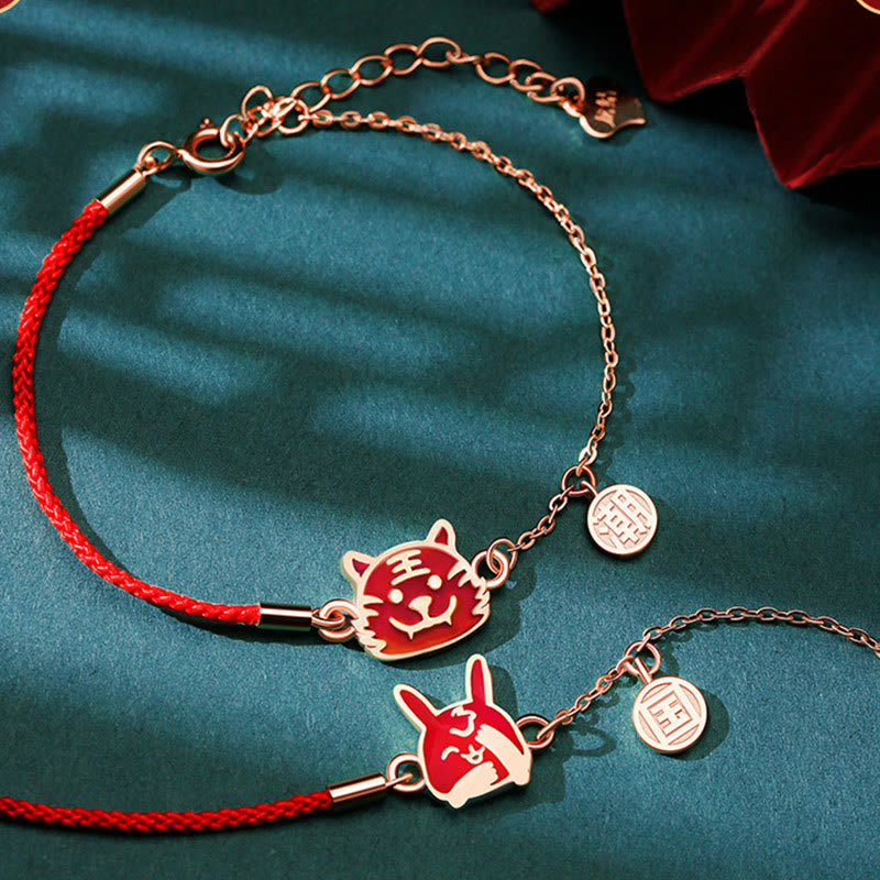 Pulsera de cadena de hilo rojo con protección de la suerte del zodiaco chino que cambia de color de Plata de Ley 925 con Buddha Stones - image 2