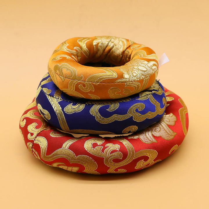Decoración de cojín artesanal de cuenco tibetano