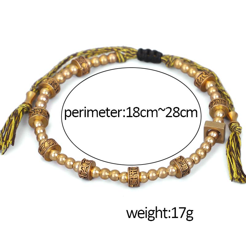 Pulsera de riqueza con seis palabras verdaderas de maldición tibetana de Buddha Stones