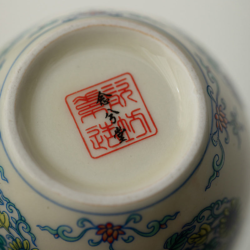 Taza de té de Buddha Stones, pez Koi, Arowana, peonía, girasol, taza de té de Kung Fu, 60ml