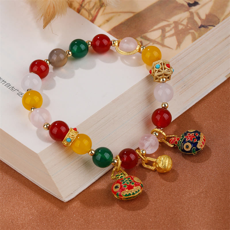 Pulsera de éxito con Buddha Stones, familia de bestias tragadoras de oro, varios cristales de ágata