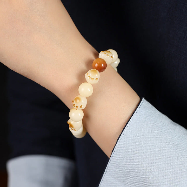 Pulsera de la paz con Buddha Stones, semilla de Bodhi Natural, sándalo, cabeza de gato bonita de la suerte, garra de pata - image 18