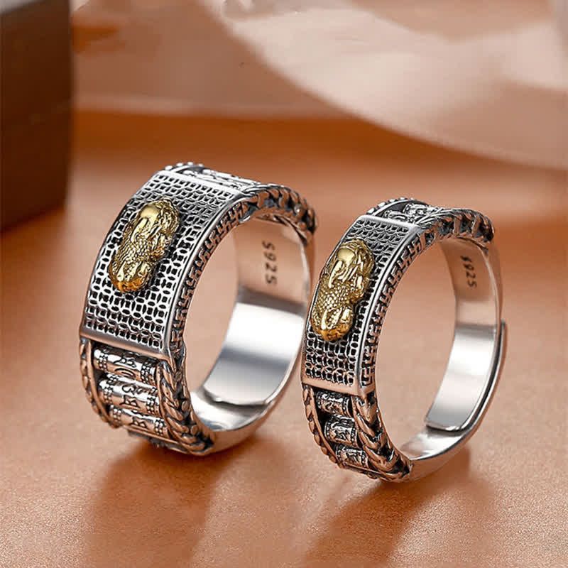 Anillo de pareja con Buddha Stones Lucky FengShui PiXiu, ruedas de oración de riqueza - image 8
