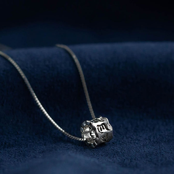 Collar con colgante de plata de ley 925 con Buddha Stones tibetanas Om Mani Padme Hum grabado Love Focus - image 3
