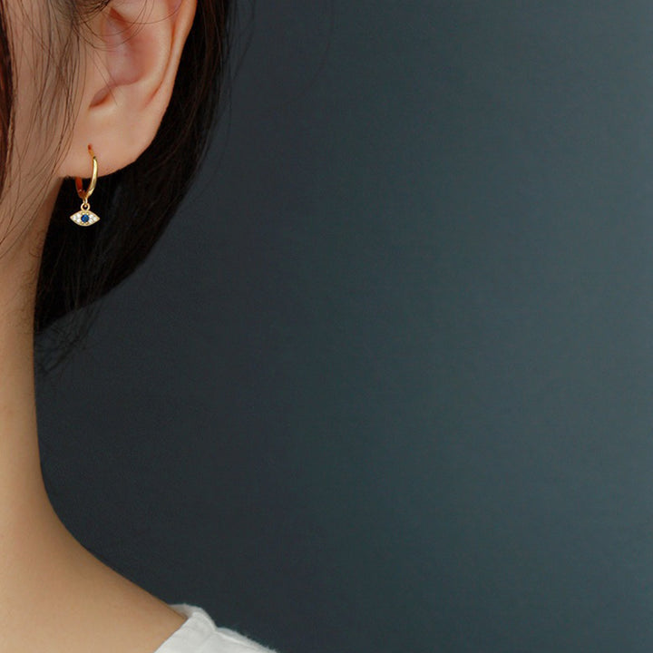 Pendientes de plata de ley 925 con Buddha Stones , protección contra el mal de ojo