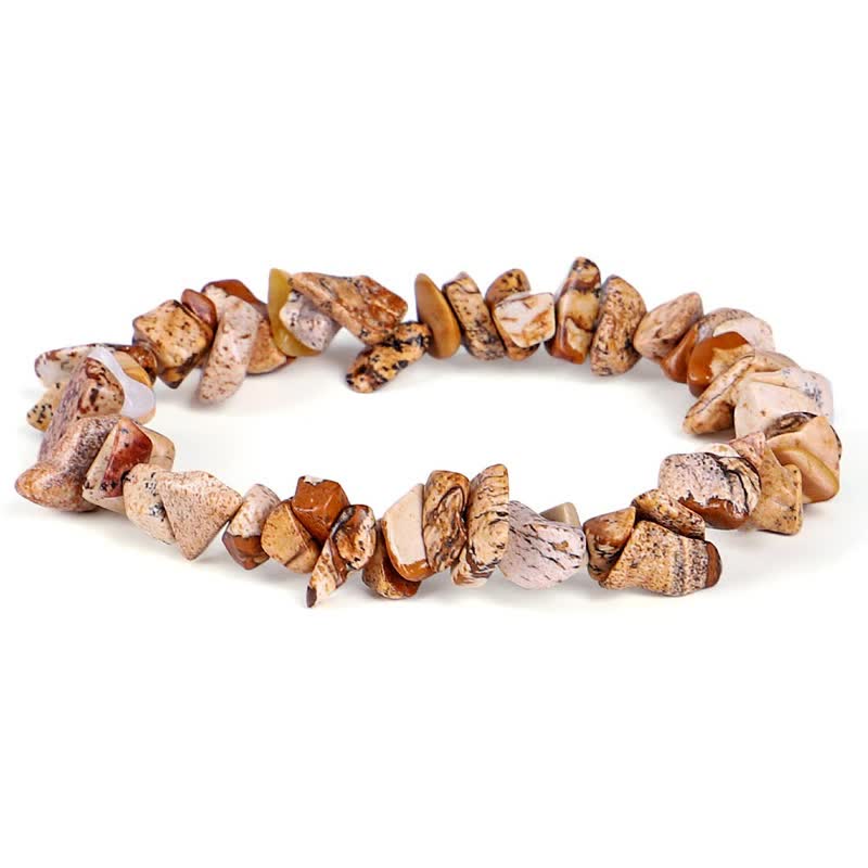 Pulsera positiva curativa con varias piedras de cristal, amatista y lazurita