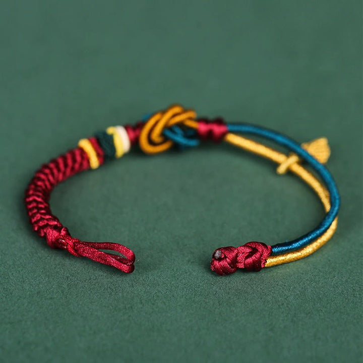 Pulsera de cuerda de la suerte con nudo de mandala hecha a mano tibetana con Buddha Stones - image 7