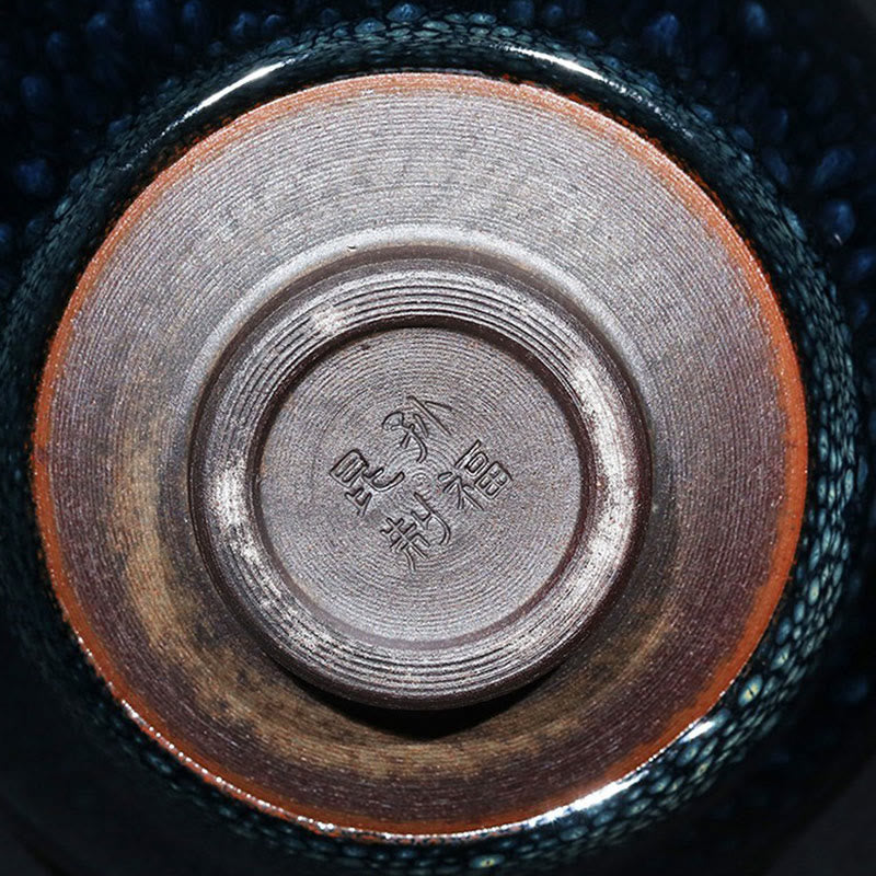 Buddha Stones hechas a mano, punto de Francolinus azul, taza de té de cerámica china Jianzhan, tazón de taza de té de Kung Fu