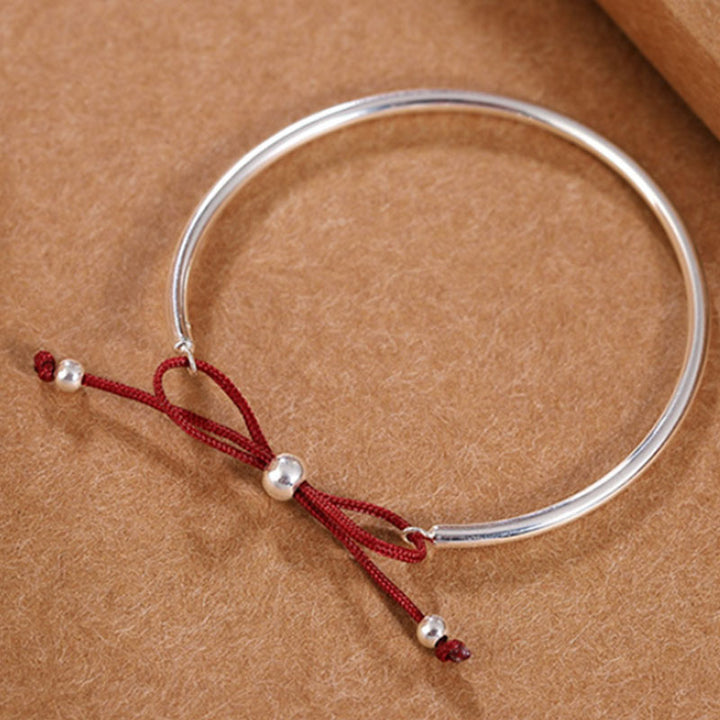 Pulsera con nudo curativo de hilo rojo de plata de ley 925 con Buddha Stones