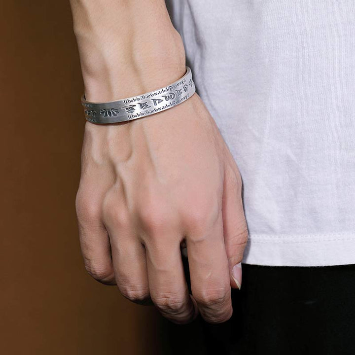 Pulsera de plata de ley 999 con Buddha Stones Om Mani Padme Hum Lotus Wisdom