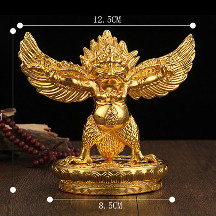 Decoración del hogar de protección de aleación de pájaro Garuda de oro tibetano