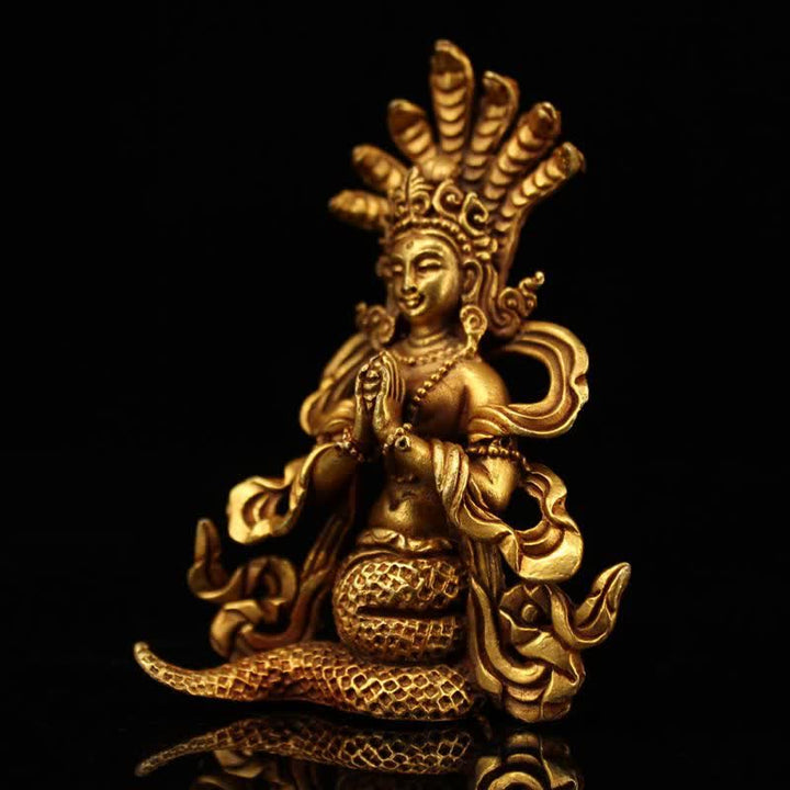Decoración de estatua de cobre de protección de Bodhisattva Nagarjuna - image 2