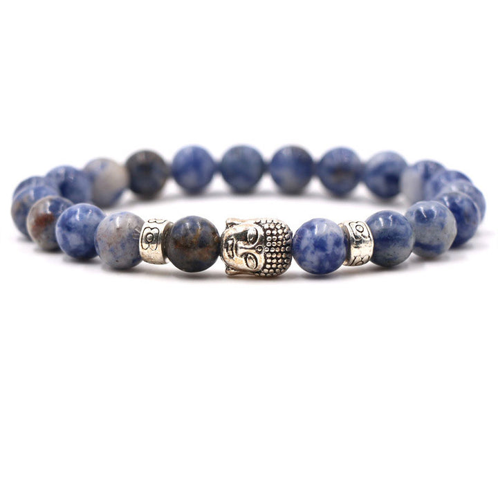 Pulsera de protección de ágata morada con Buddha Stones
