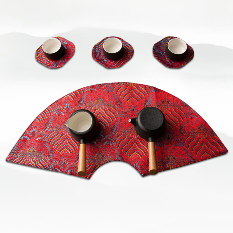Buddha Stones, ola de mar Vintage, flor de ciruelo de bambú bordada
