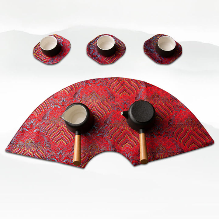 Buddha Stones, ola de mar Vintage, flor de ciruelo de bambú bordada