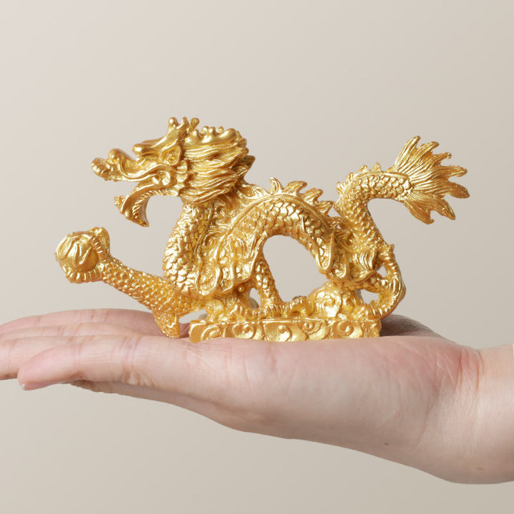Buddha Stones Feng Shui Dragón Auspicioso Nube Riqueza Suerte Decoración - Oro - 12 cm x 2,3 cm x 7 cm - image 2