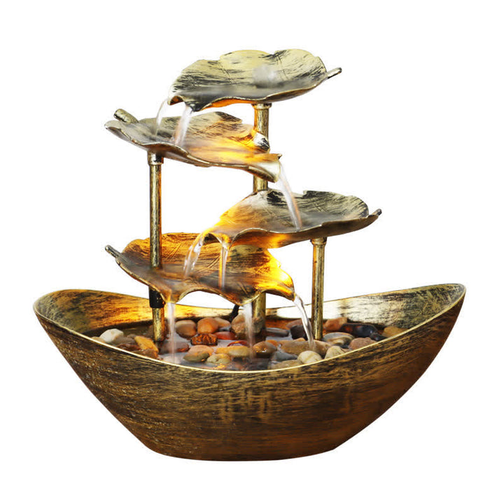 Fuente de cascada con forma de hoja de loto y Buddha Stones, adorno de mesa con luz LED, decoración para el hogar y la oficina. - image 10