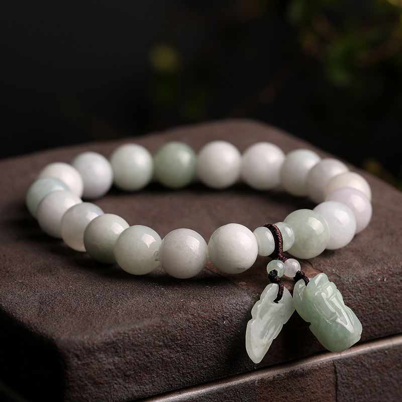 Pulsera de éxito de manzana con Buddha Stones Pi Xiu de jade natural con piedras de Buda