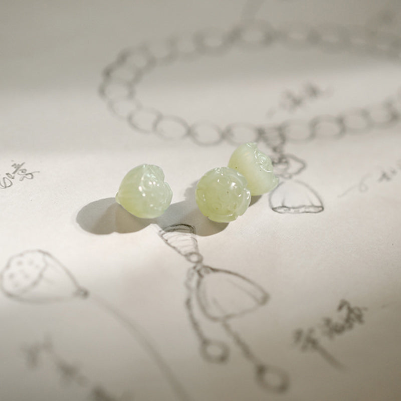 Pulsera de protección de loto de jade de ágata blanca