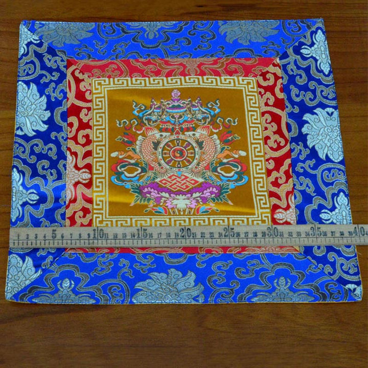 Oración Altar Mat Meditación Fuerza Nudo Sin Fin Vajra Man-Bcu Kalachakra Símbolos Auspiciosos